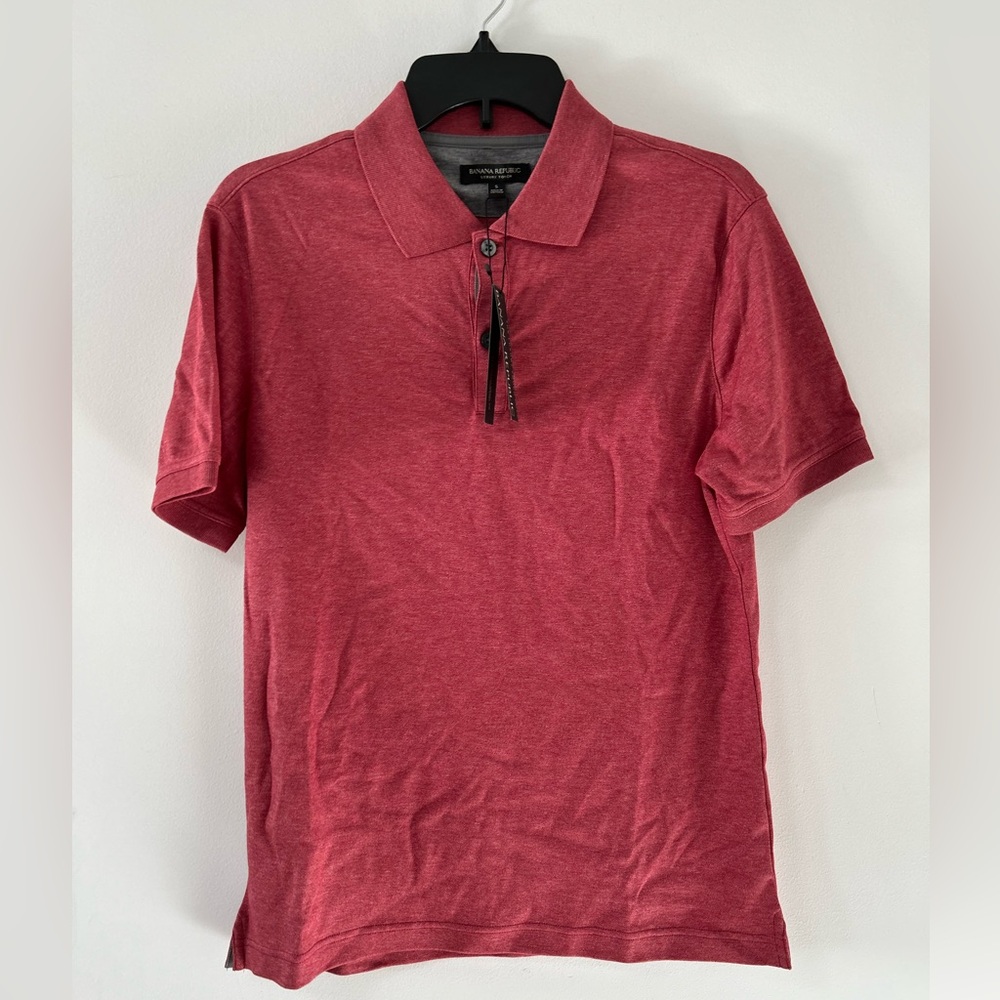 Men's banana republic Red‎ Polo Shirt small luxury touch
